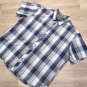 Eddie Bauer Mens 2XL Classic Fit Short Sleeve Plaid Button Up Shirt 11824103